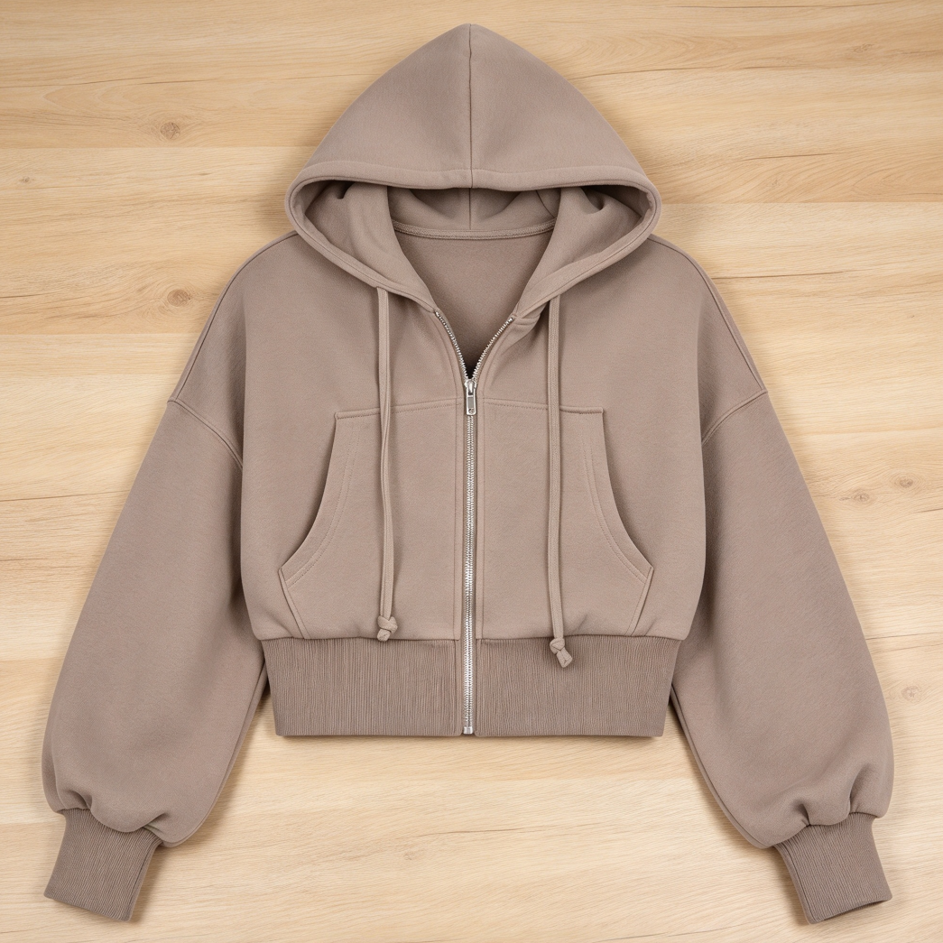 Women’s Cropped Zip-Up Hoodie