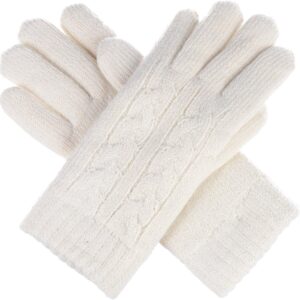 Women's Cable Knit Chenille Fleece-Lined Gloves