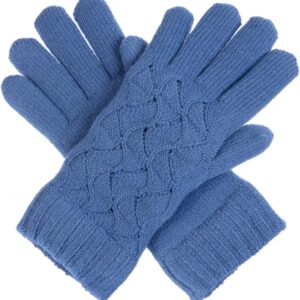 Women's Swirl Pattern Plush Fleece-Lined Knit Gloves