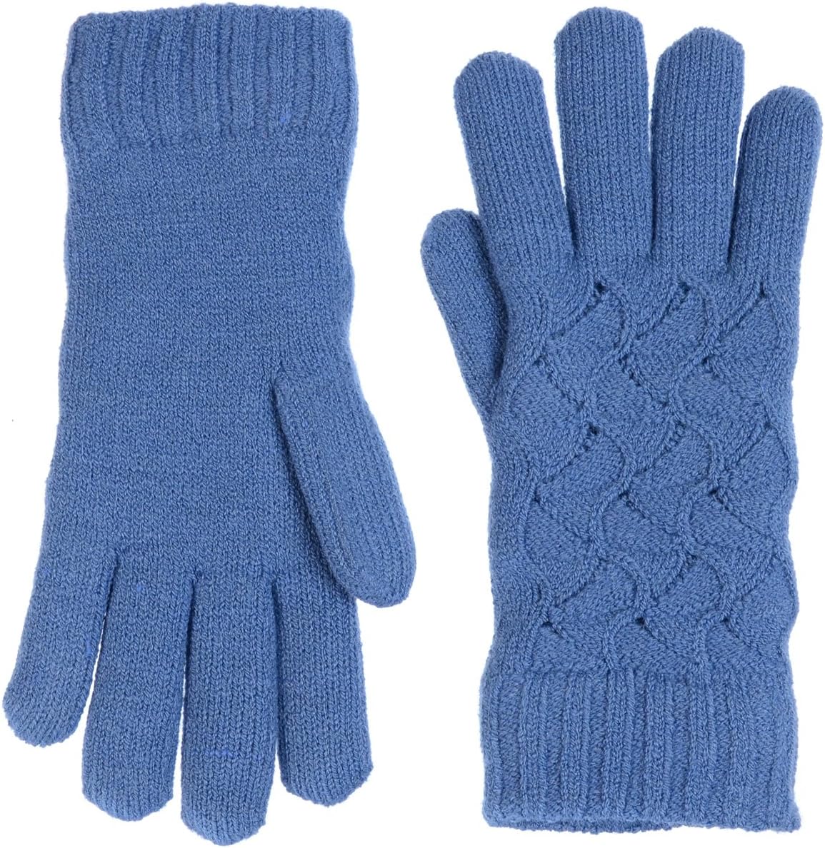 Women's Swirl Pattern Plush Fleece-Lined Knit Gloves - Image 2